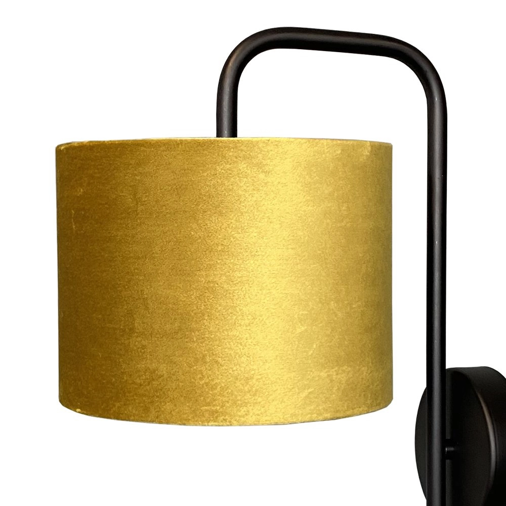 Black wall lamp Venus with gold-colored lampshade Masterlight 8718121251189