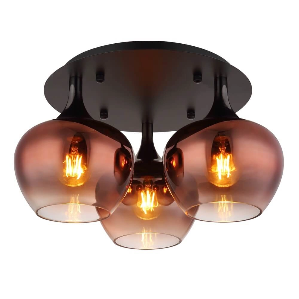 Black ceiling lamp Maxy with red glass Ø 45cm