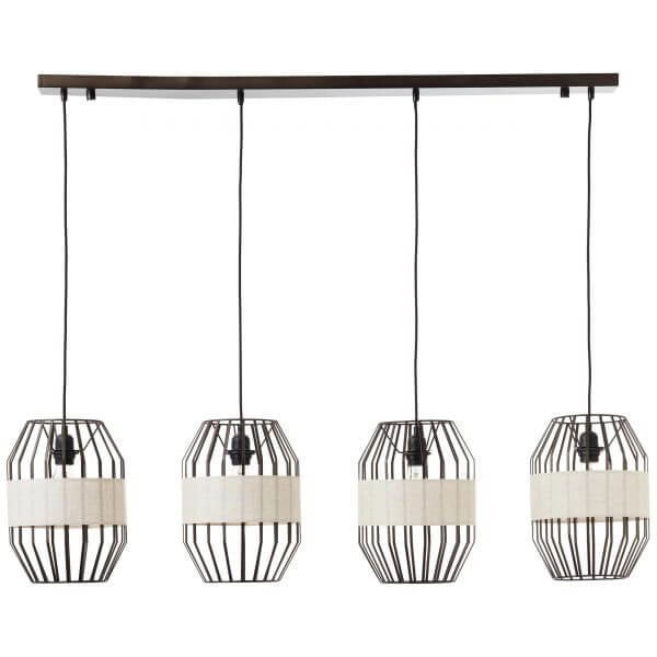 Hanging lamp Slope 4-light black with sand color Brilliant 4004353394669
