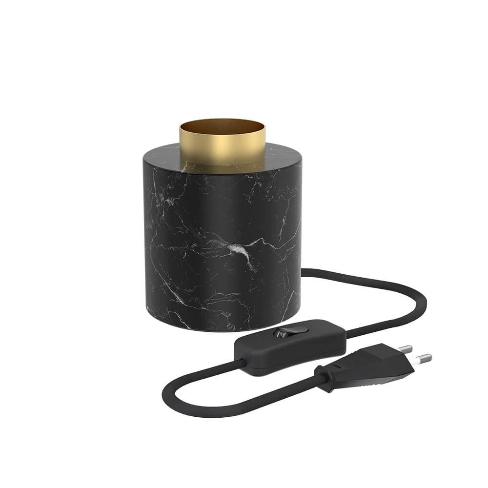 Marble look table lamp Marbler round