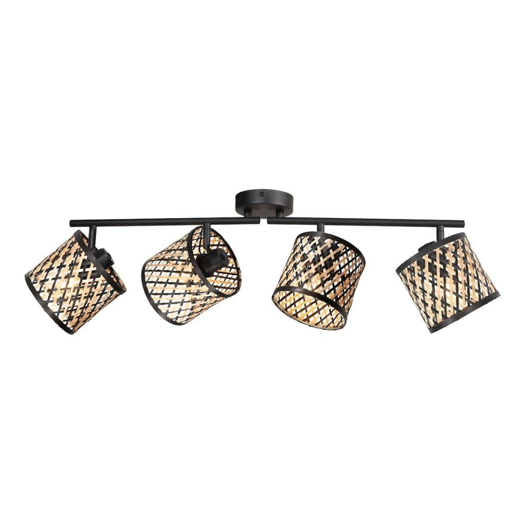 Ceiling lamp 4-lights Sumba with bamboo shades Ø12cm