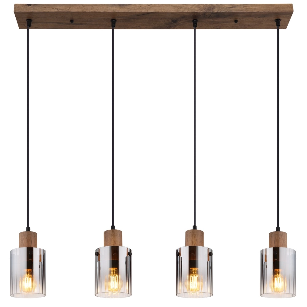 Pendant lamp Underwood wood 4-light Globo 9007371507658