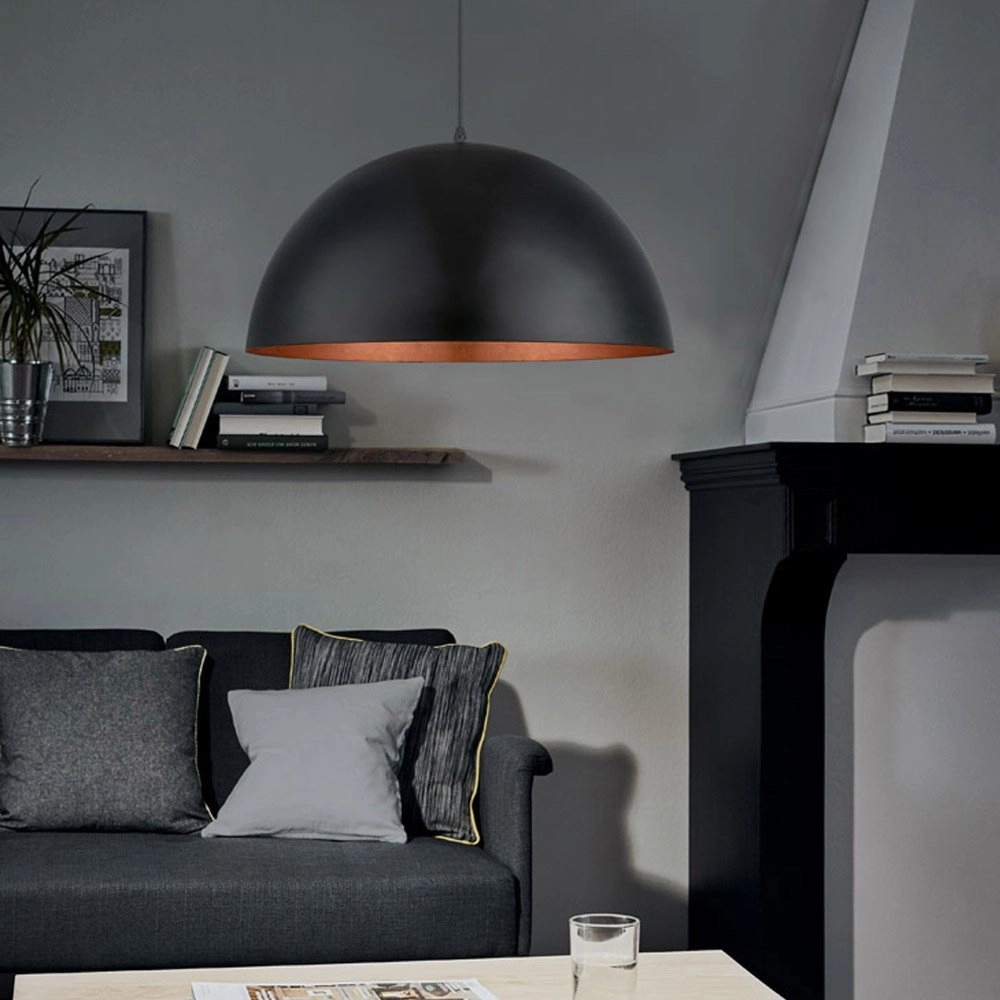 Pendant lamp Gaetano 1 black - copper Eglo 9002759949389