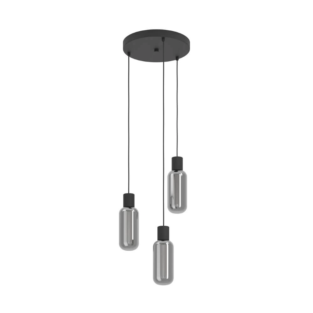 3-light pendant lamp Majone Round Black