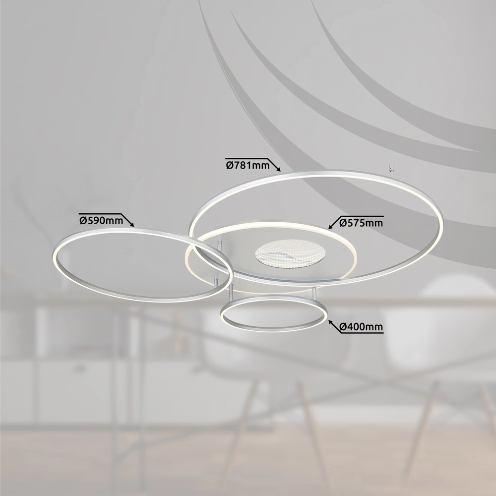 Ceiling lamp Invertina silver grey 126cm Globo 9007371450015