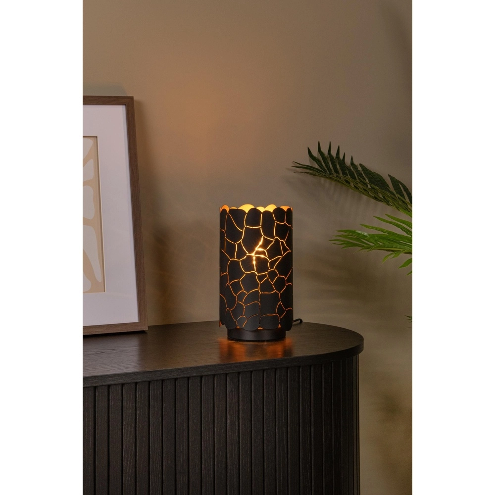 Table lamp Almelo black with gold inside Ø 15cm Lucide 5411212211903