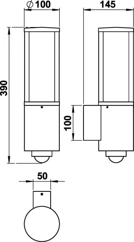 Wall lamp Rod with motion sensor Albert 4007235903201