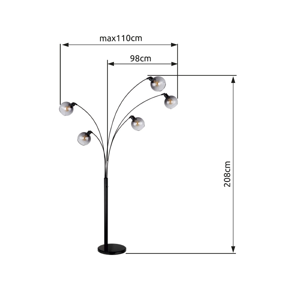 Floor lamp Seymour Black Globo 9007371457229