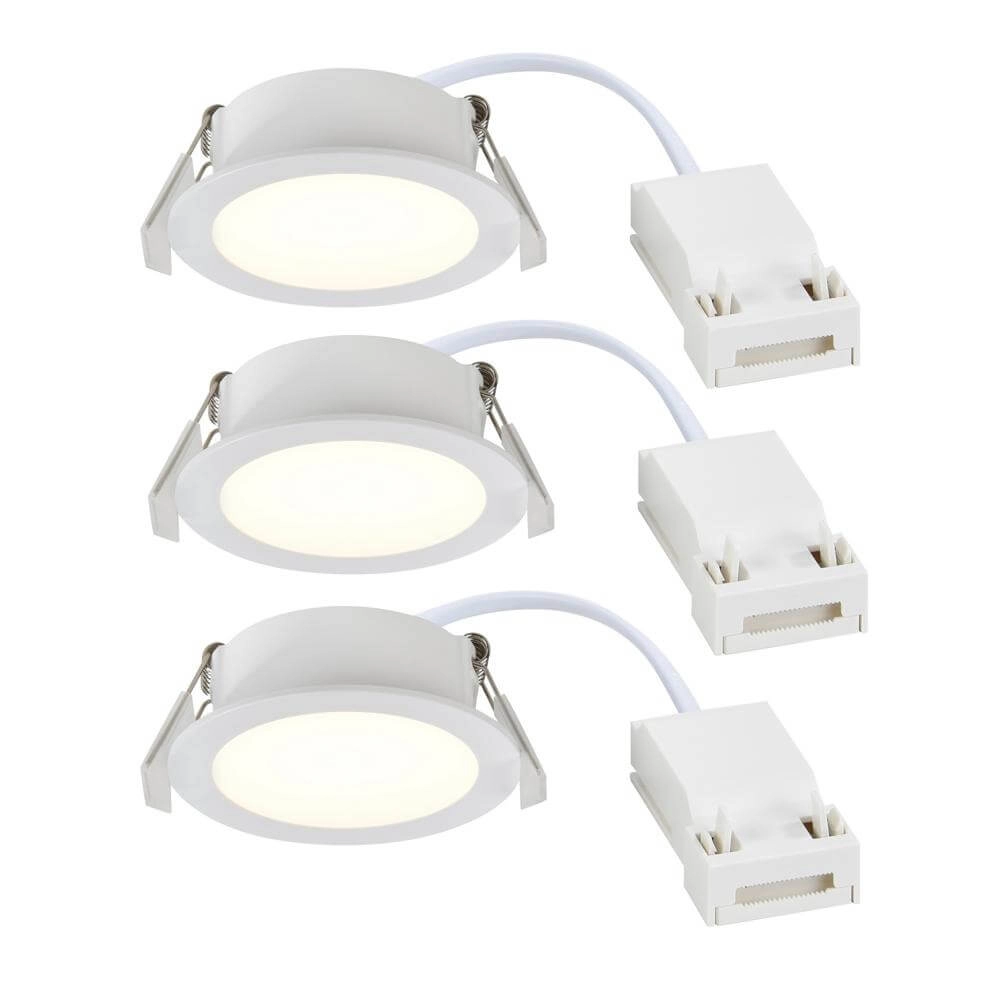 Set of 3 spotlights Olea white