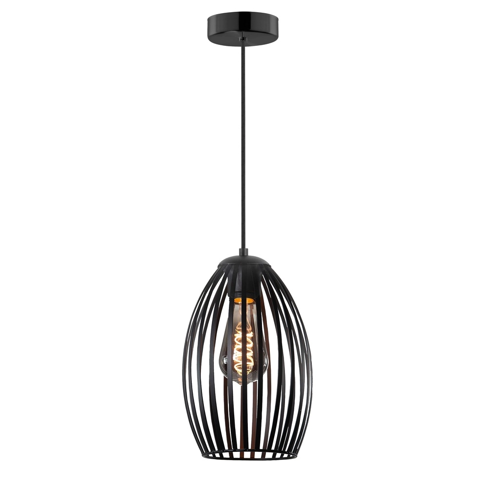 Pendant lamp Gabbia black 1-light