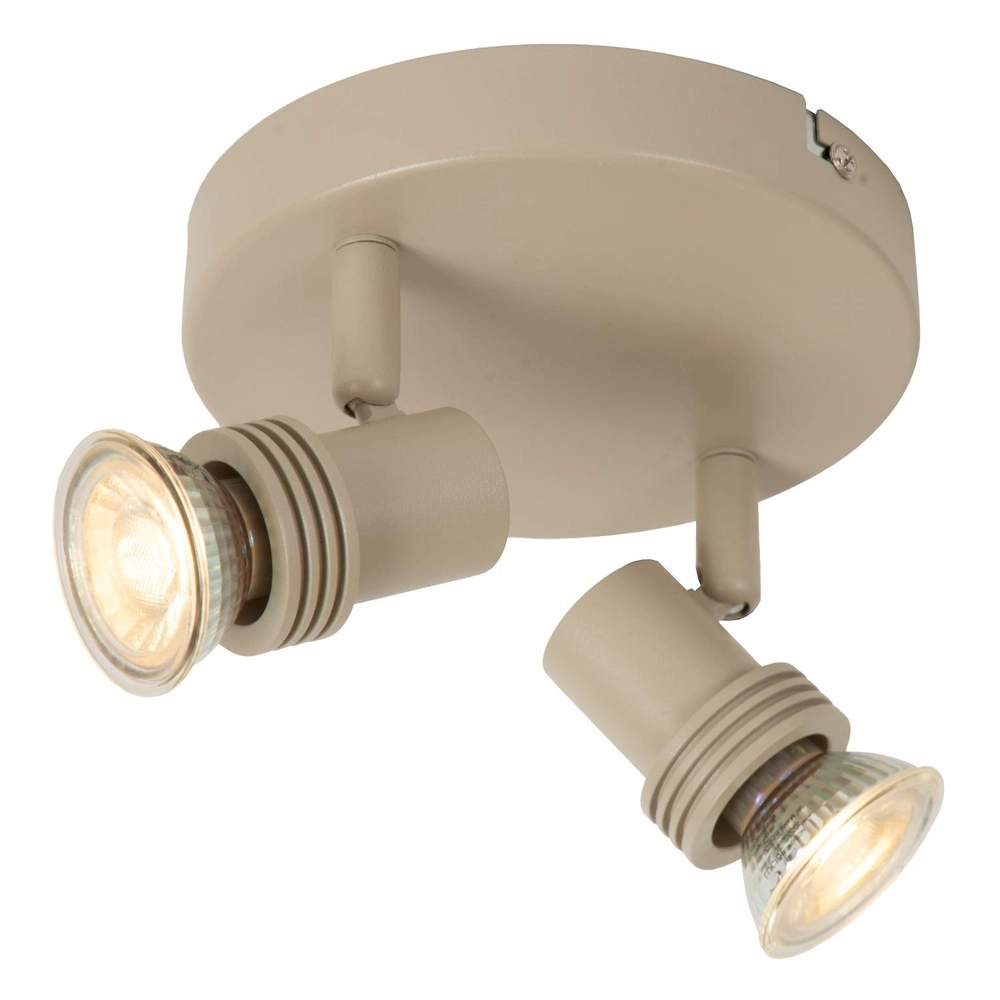 Ceiling spotlight Kianti 2-light sand brown Lucide 5411212531124