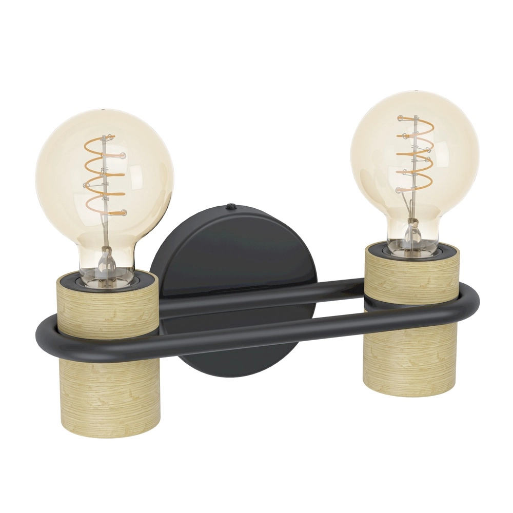 Wall lamp Chieveley with wood look - 1x E27 Eglo 9002759435424