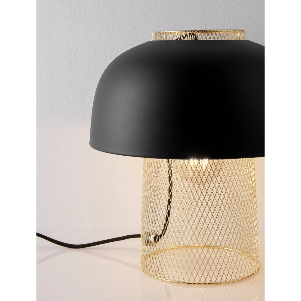 Table lamp Sqube black with gold Lyora 5212017454782