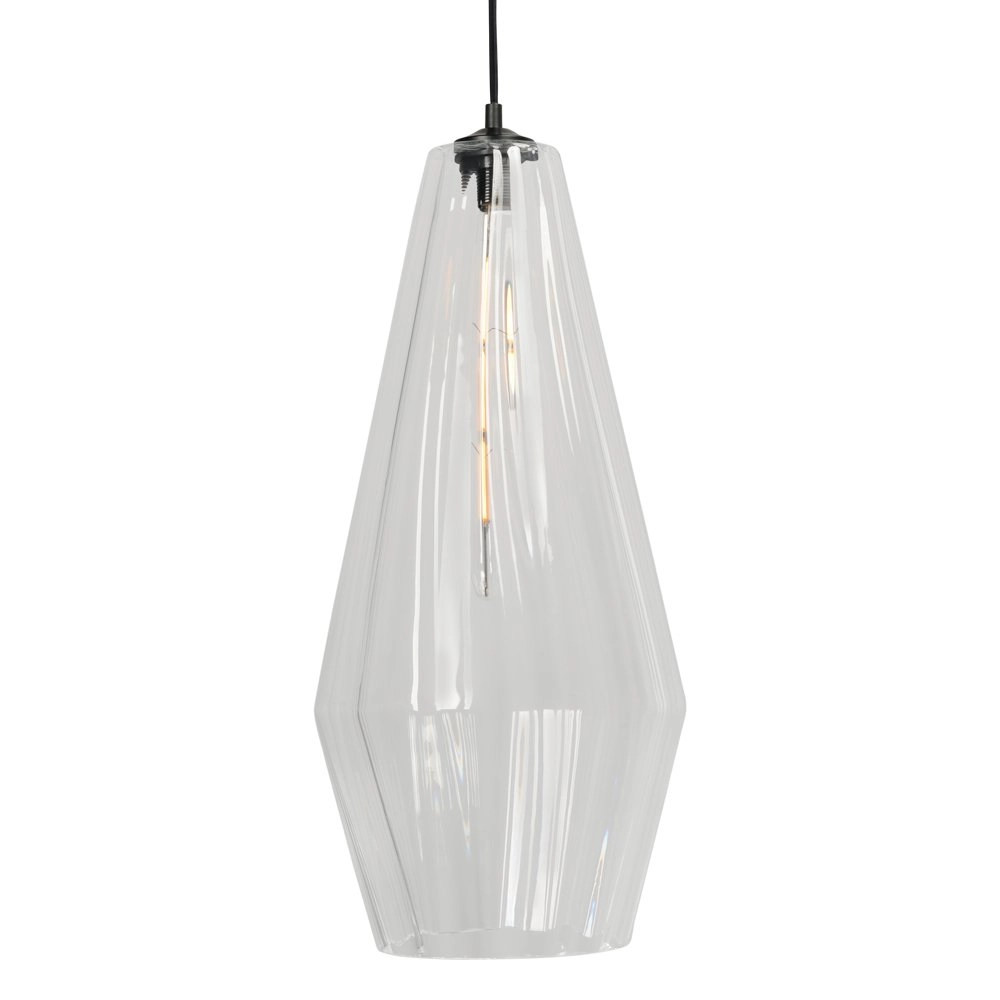 Black hanging lamp Diamond 27cm with clear glass Masterlight 8718121259185