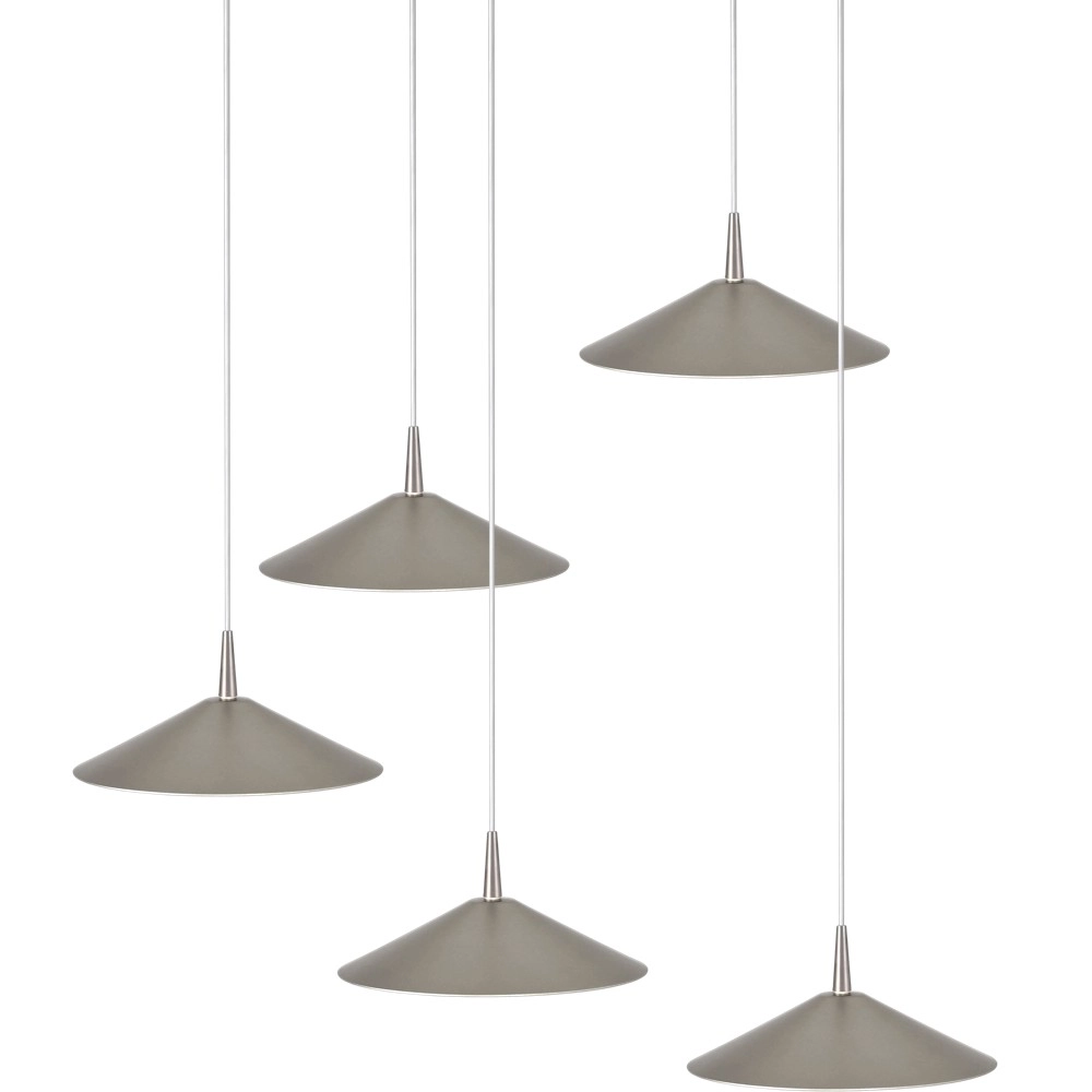5-light pendant lamp Ceppo nickel Ø 22cm round Masterlight 8718121358789