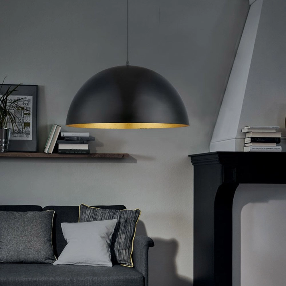 Pendant lamp Gaetano 1 53cm black - gold Eglo 9002759949365