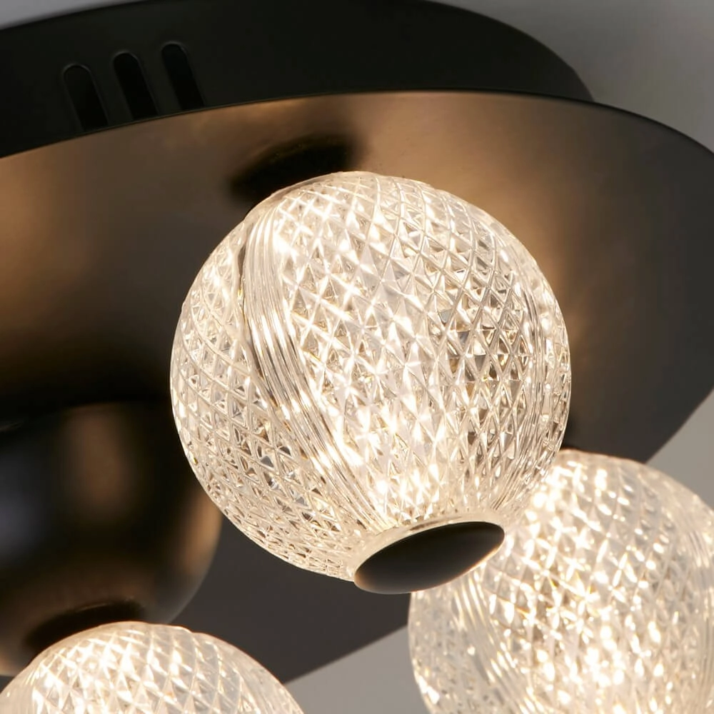 5-light ceiling lamp Asteroid black Searchlight 5053423273419