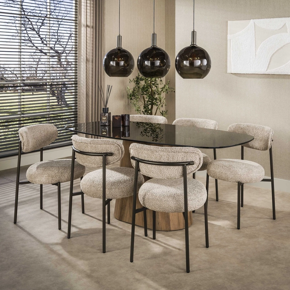 Glass pendant lamp Sfera 3x Ø 30cm - smoke glass Lyora 8716803512368