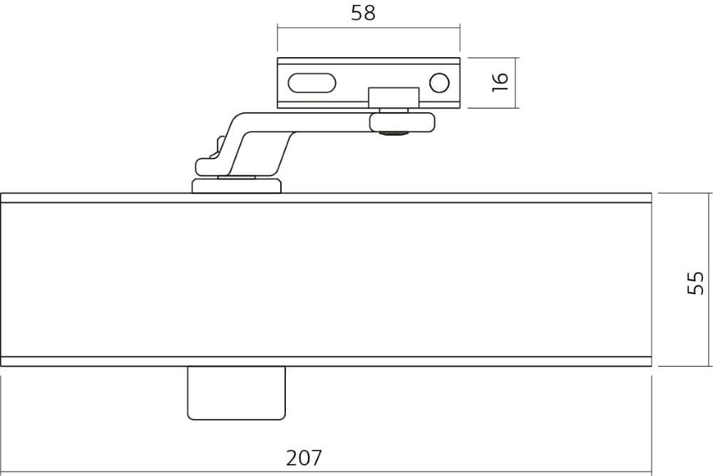 Door closer Closura with scissor arm DR 120 stainless steel Intersteel 8714186391358
