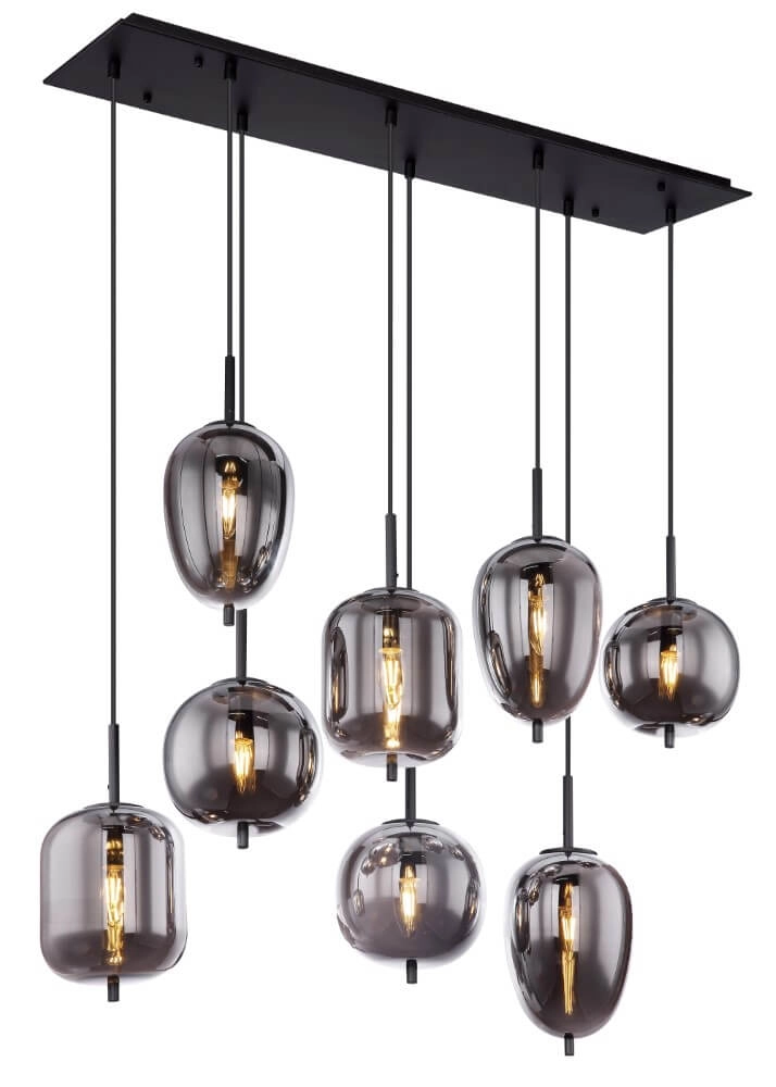 Design hanging lamp Blacky black 8-light