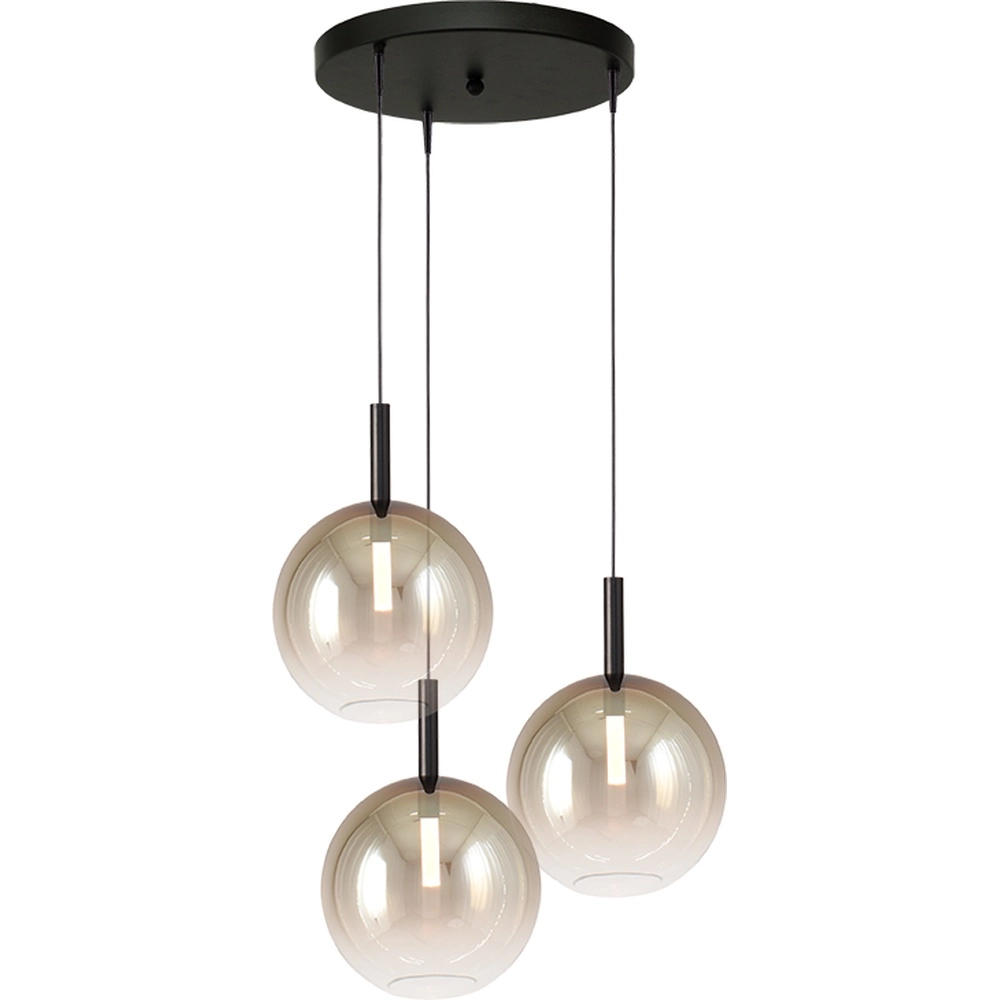 3L vide pendant lamp Lido Ball with Ø 24cm gold-fading glass