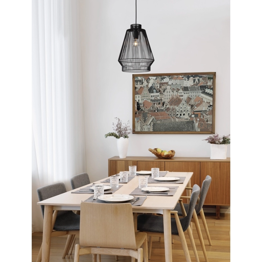 Bohemian pendant lamp Bredo Ø 27.5cm black Lyora 5212017438898