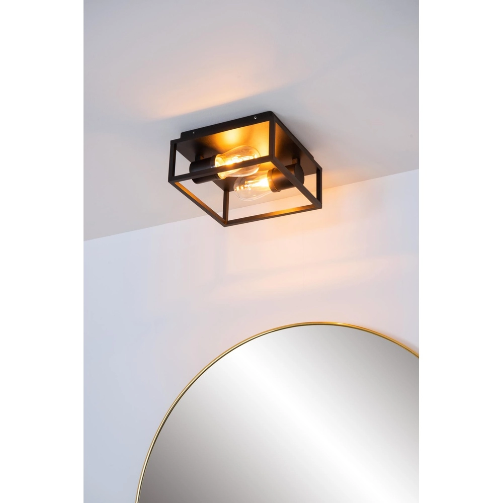 Black wall lamp Carlyn 2-light bathroom IP54 Lucide 5411212271709
