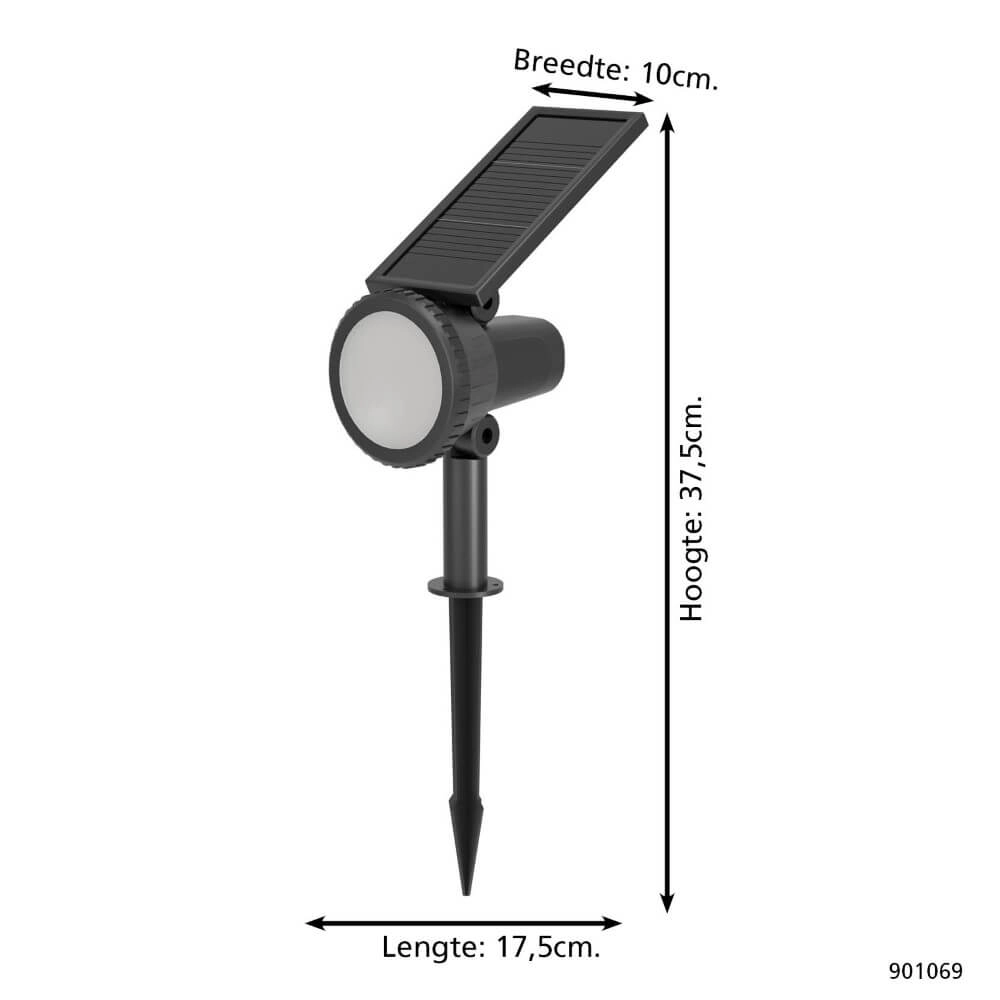 Solar garden spike light Sambuco black Eglo 9008606297962