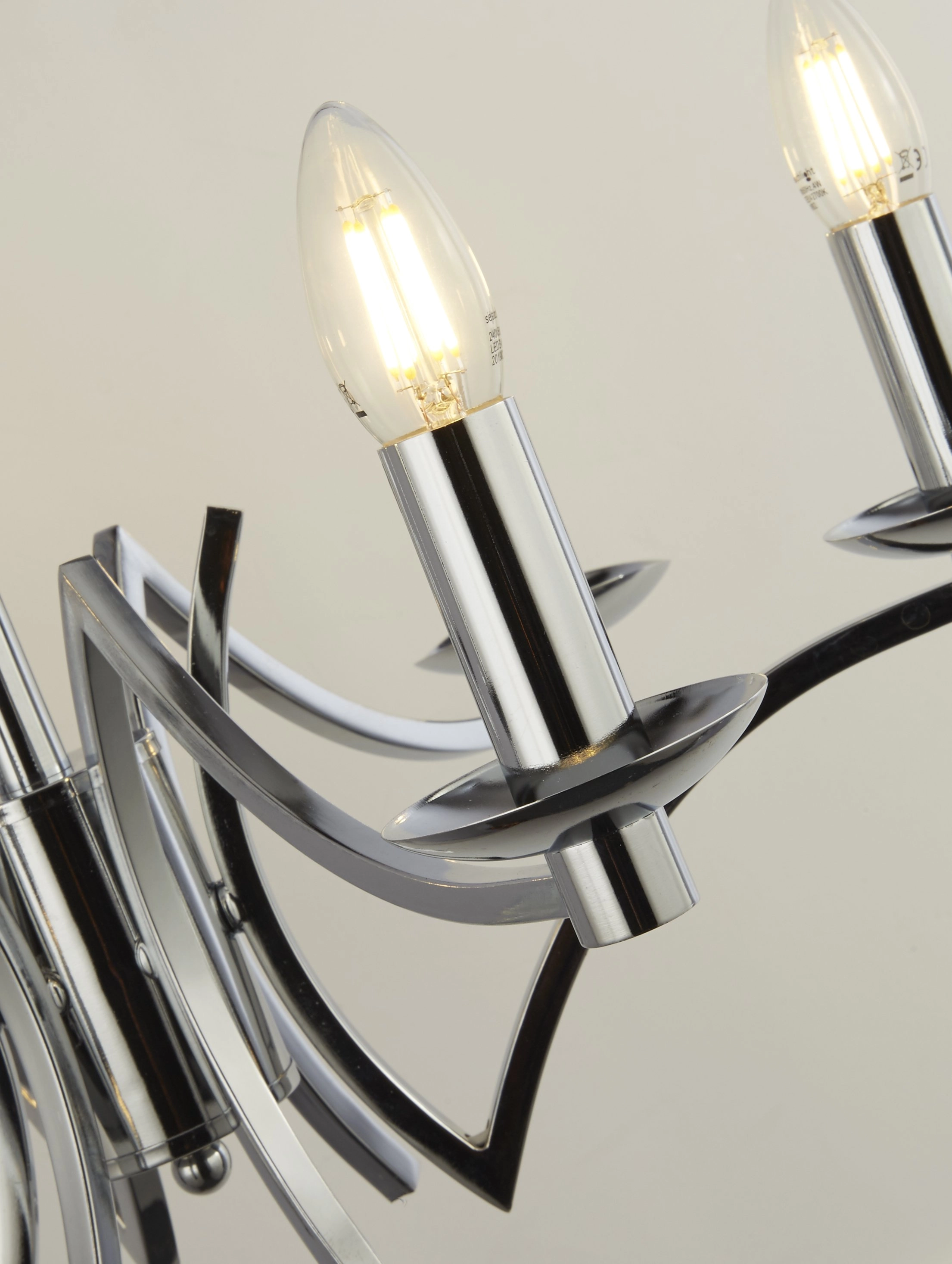 6-light chandelier Ascot Grey with chrome Searchlight 5053423174211