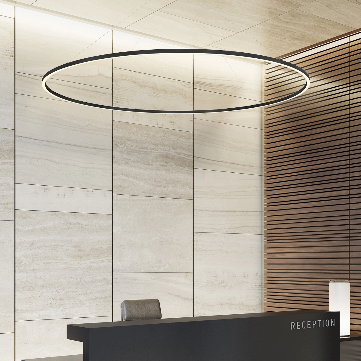 Design pendant lamp Compass Ø 200cm black Lyora 5053423308074