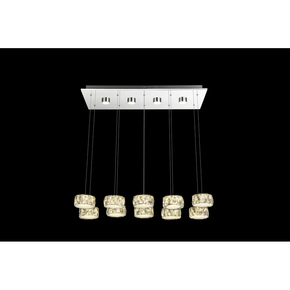 10-light pendant lamp Amur chrome Globo 9007371345069