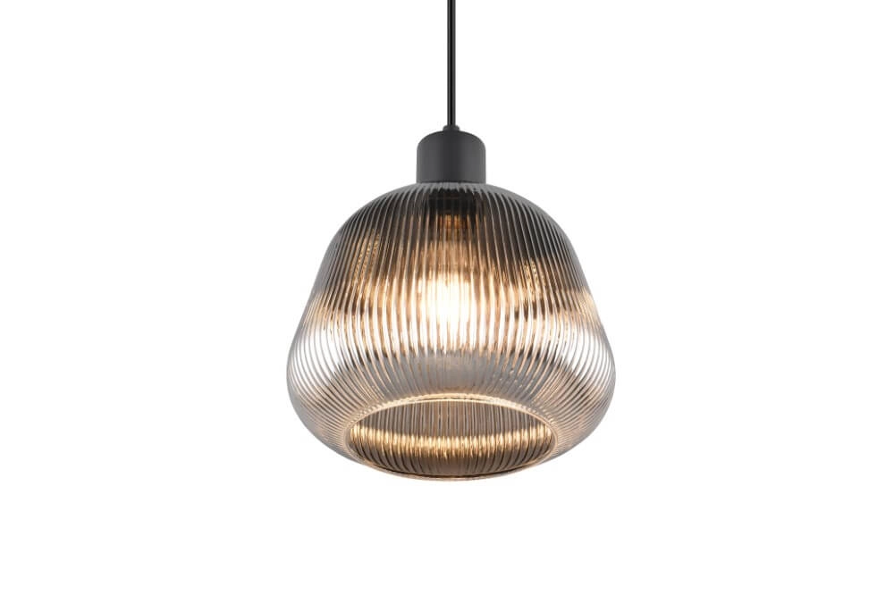 Pendant lamp Tarifa with ribbed glass Trio 4017807615791