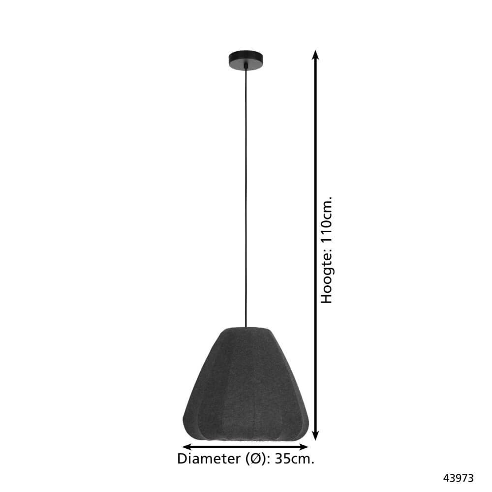 Fabric pendant lamp Barlaston Ø 35cm Eglo 9002759439736