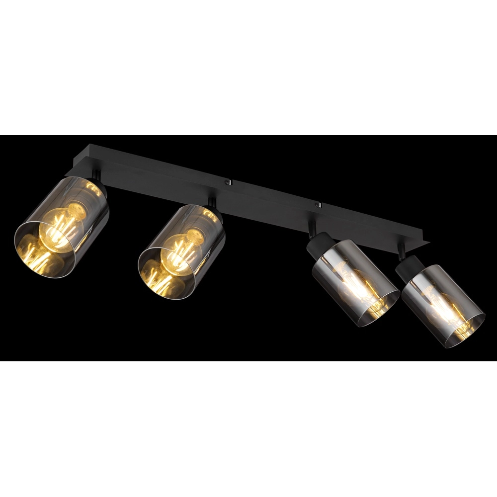 Ceiling lamp Hadera 4-light black with smoke glass Globo 9007371431229