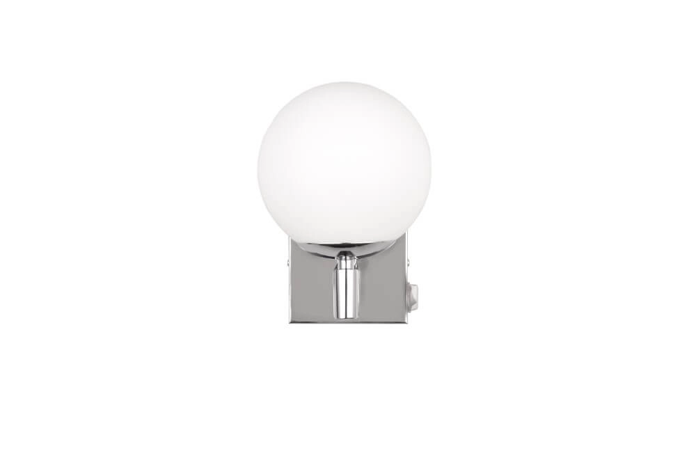 Wall lamp Kula chrome fixture with white glass Trio 4017807585278
