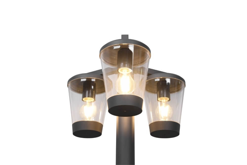 Garden lantern Cavado 3-light 220cm anthracite Trio 4017807506228