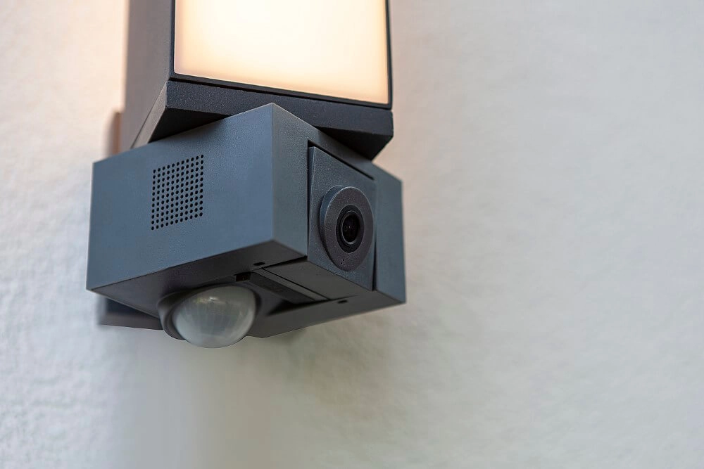 Wall lamp Cuba anthracite with camera Lutec 6939412013671