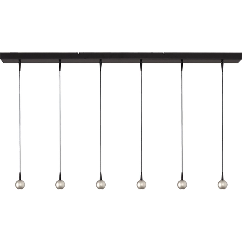 6-light pendant lamp Talana black with nickel Ø6cm DTW