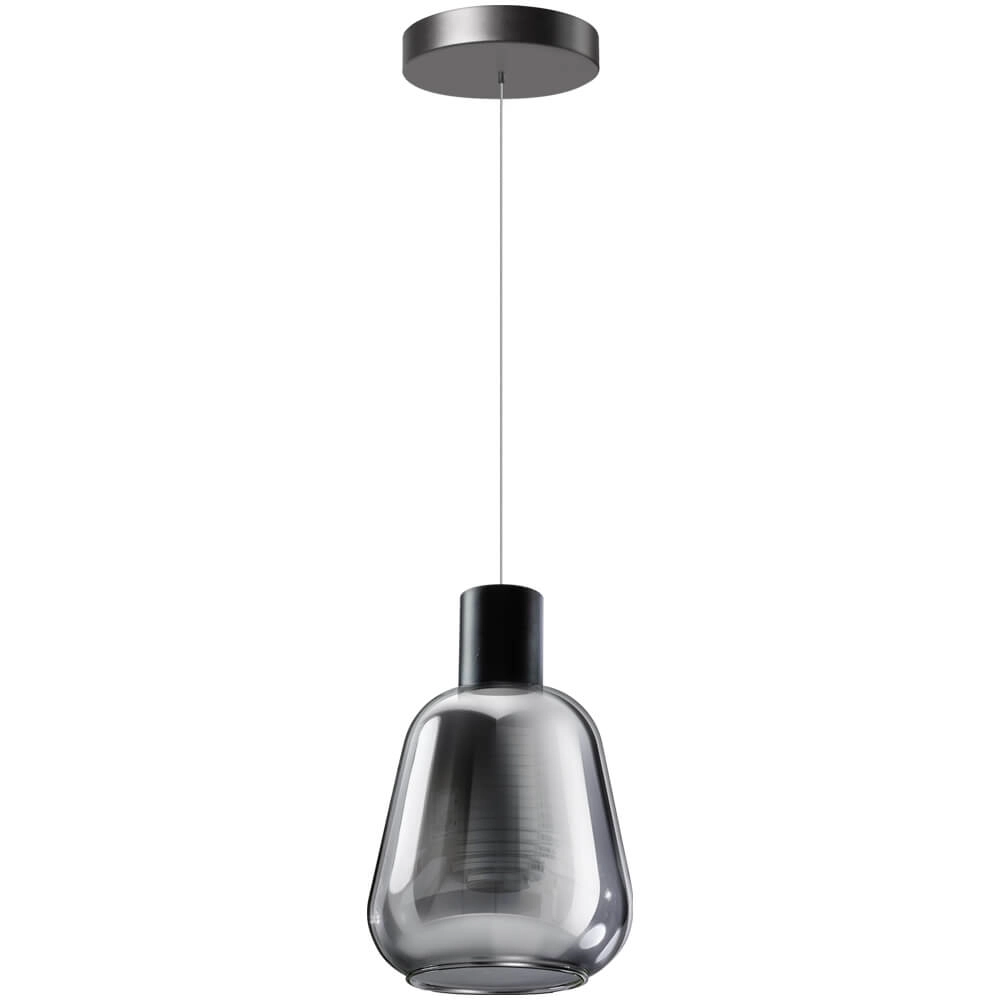 Glass pendant lamp Gary black with smoke glass ETH 8720195302193