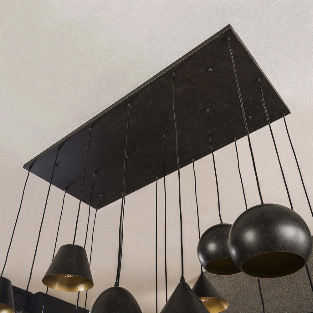 XXL pendant lamp Metal 18-light - black Lyora 8716803512313