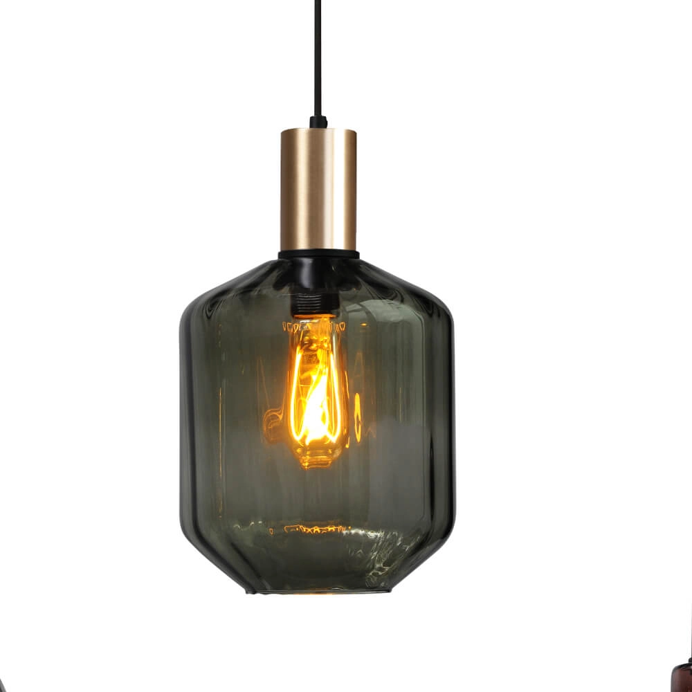 5-light hanging lamp - gold - Porto with different glasses Masterlight 8718121270371