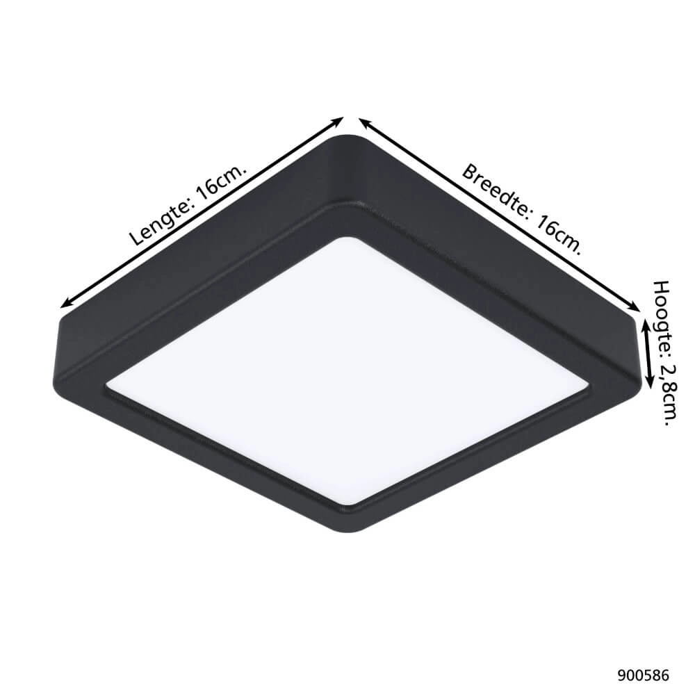 Black ceiling lamp Fueva 5 16 by 16cm Eglo 9008606244867