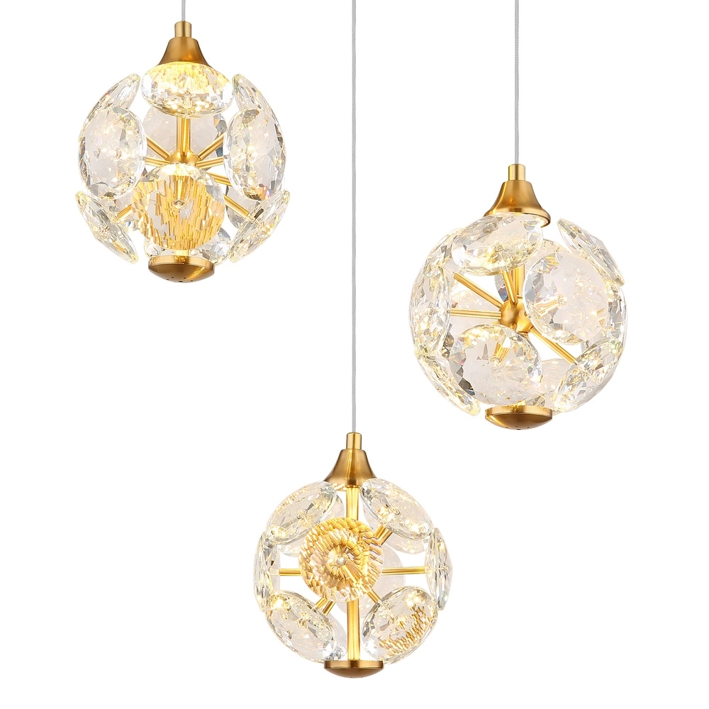 3-light pendant lamp Virina gold Ø 65cm Globo 9007371449620