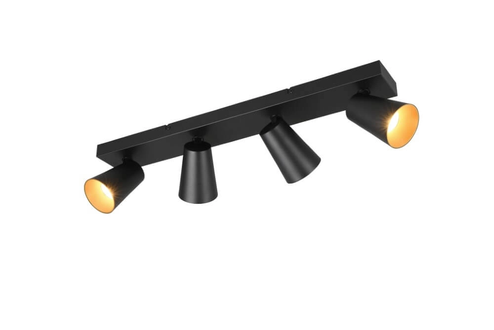 4-light surface-mounted spotlight Sharp black