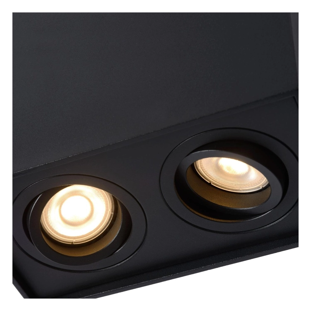 Surface-mounted ceiling spot Tube Rectangle Black Lucide 5411212221292