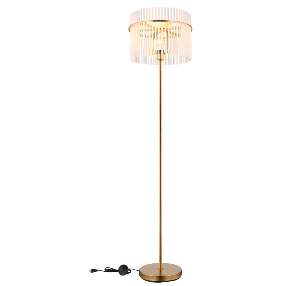 Golden floor lamp Gorley with glass Ø 38cm Globo 9007371446810