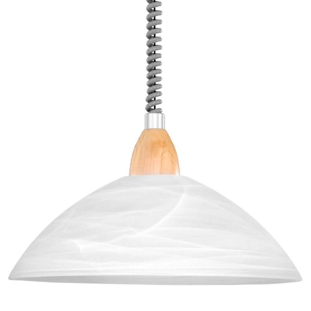 Pendant lamp Lord 2 white with wood brown