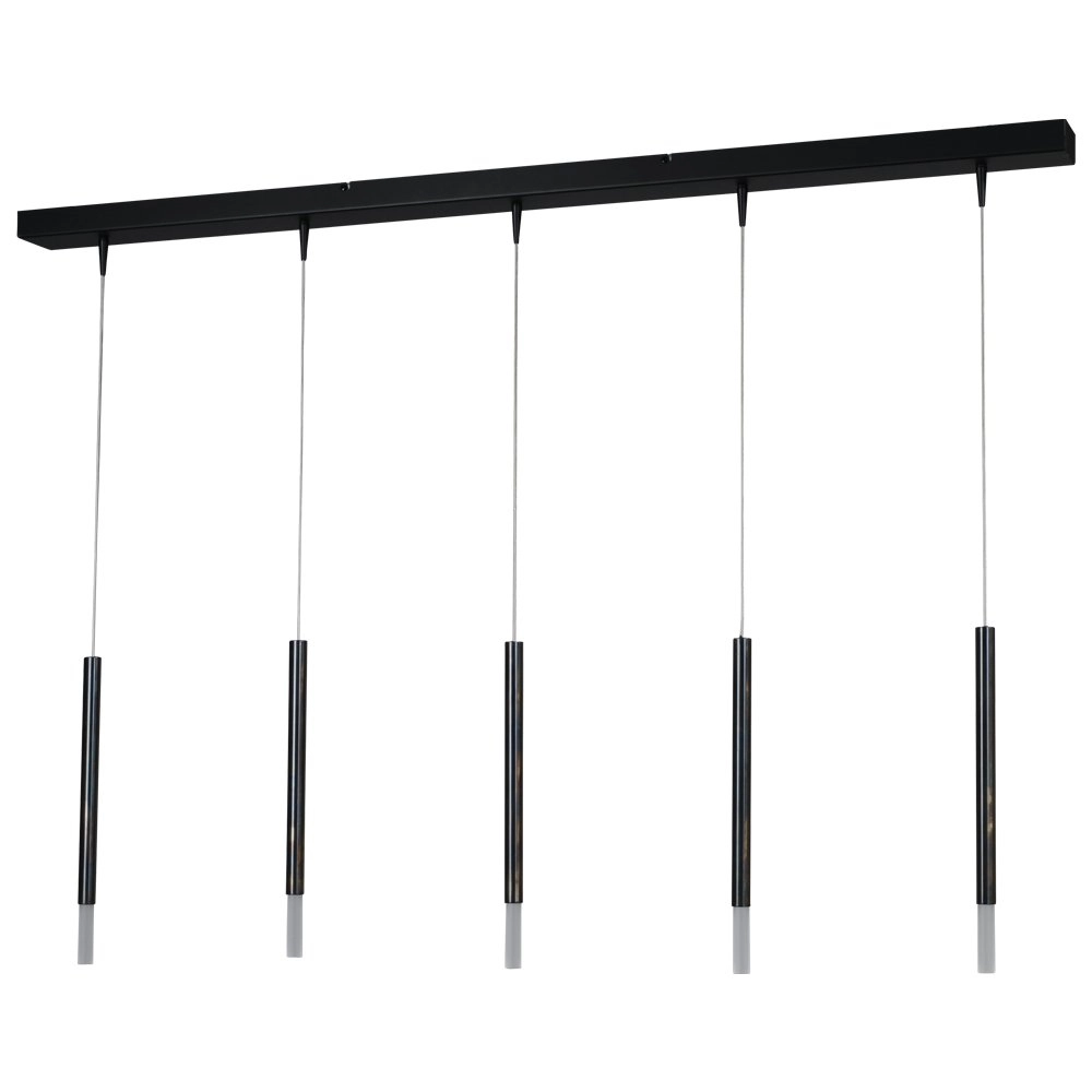 Black dining table hanging lamp Flute 5-light design cylinders Masterlight 8718121209197