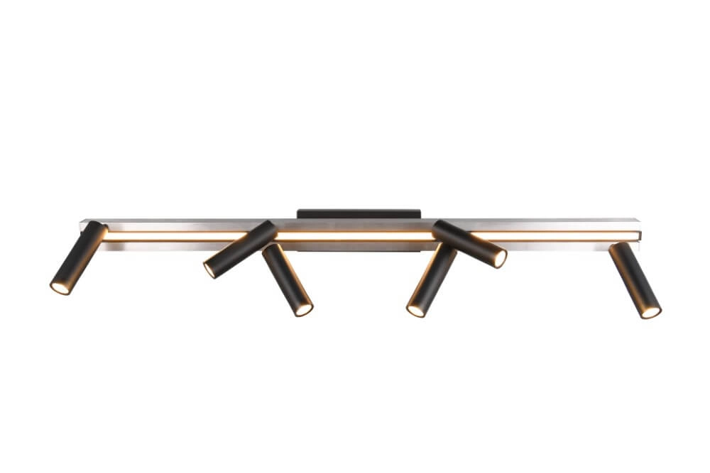 6-light LED spot Zeno metal with black Trio 4017807627305