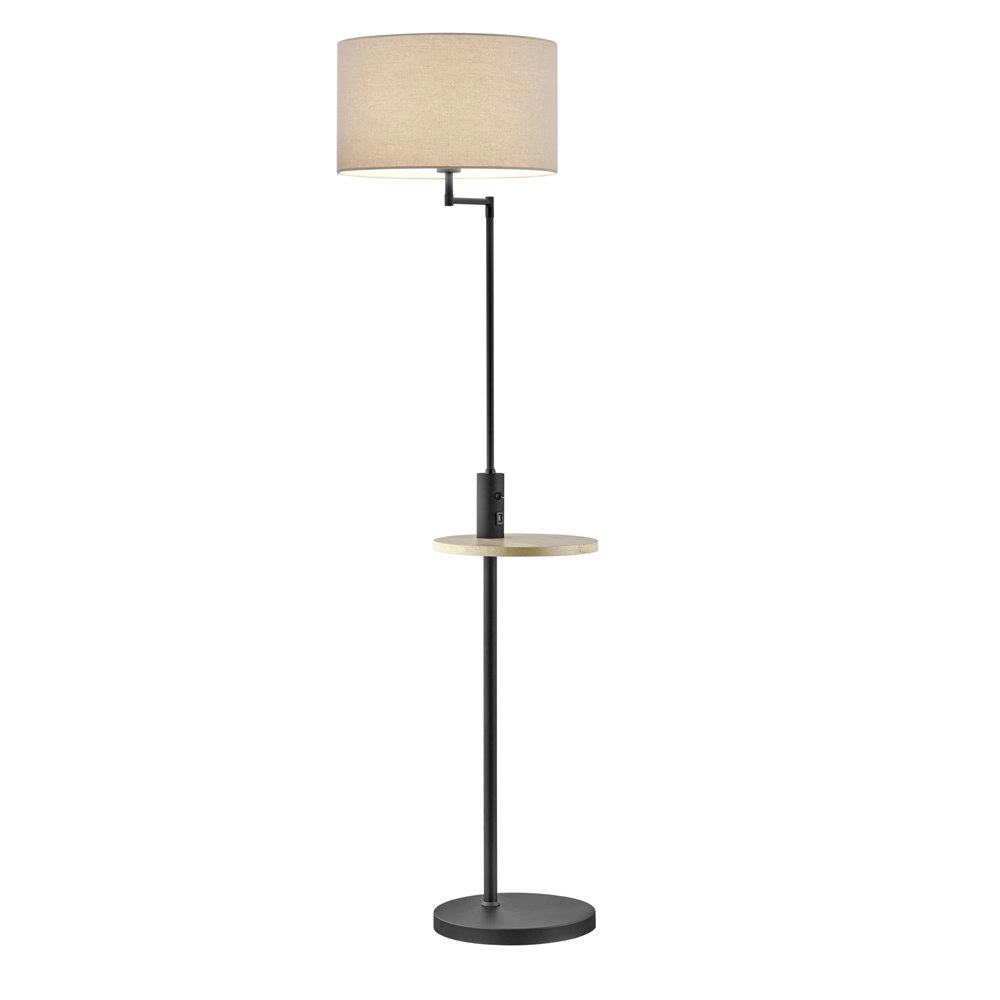 Reading lamp Claas Table black with wood brown and gray Trio 4017807423228